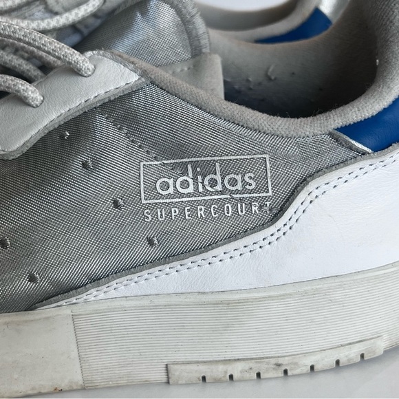 Adidas Mena Supercourt White leather Scarlet Suede Mesh Discontinued Size 12 ➡️ - Picture 5 of 9